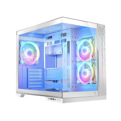 Case computer desktop ATX Modecom Volcano Panorama APEX ARGB Bianco