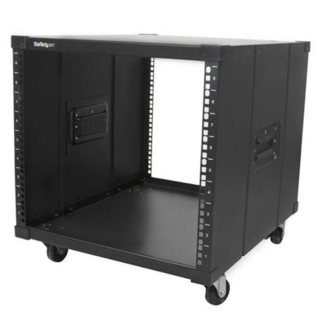 StarTech.com Server Rack a 4 Montanti 9U Open Frame, Armadio Rack di Rete 19"con Ruote, Piccolo Rack Server per spazi ristretti